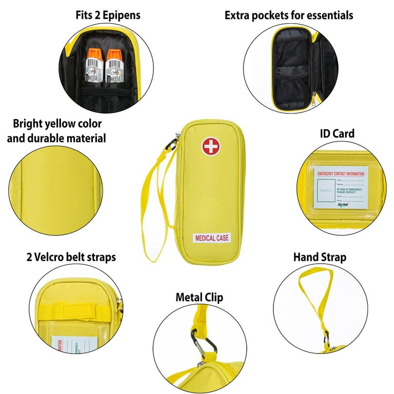  PracMedic Bags Epipen Carrying Case- Holds Epi Pens, Auvi Q,  Epinephrine, Inhaler, Medicine Syringe, Diabetic Supplies, Portable and  Insulated, Travel Medicine Bag for Emergencies, Updated (Teal) : Health &  Household