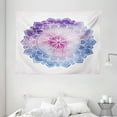 thumbnail image 1 of Lotus Tapestry, Doodle Style Watercolor Flower Bloom Secret Ethnic Lifestyle Pattern, Wall Hanging for Bedroom Living Room Dorm Decor, 80W X 60L Inches, Violet Blue Fuchsia Purple, by Ambesonne, 1 of 2