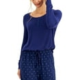 thumbnail image 4 of $34.50 Charter Club Women's Ribbed Henley Pajama Top Rayon-Teal Evergreen [XXL], 4 of 7