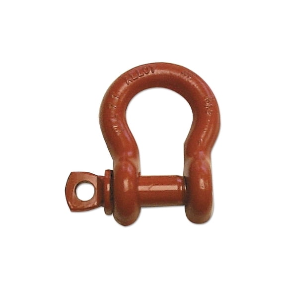 CM Columbus McKinnon Screw Pin Anchor Shackles, 1/4 in Bail Size, .75 Ton, Orange Paint