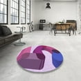 thumbnail image 4 of Ahgly Company Machine Washable Indoor Rectangle Transitional Medium Violet Red Pink Area Rugs, 5' x 8', 4 of 7