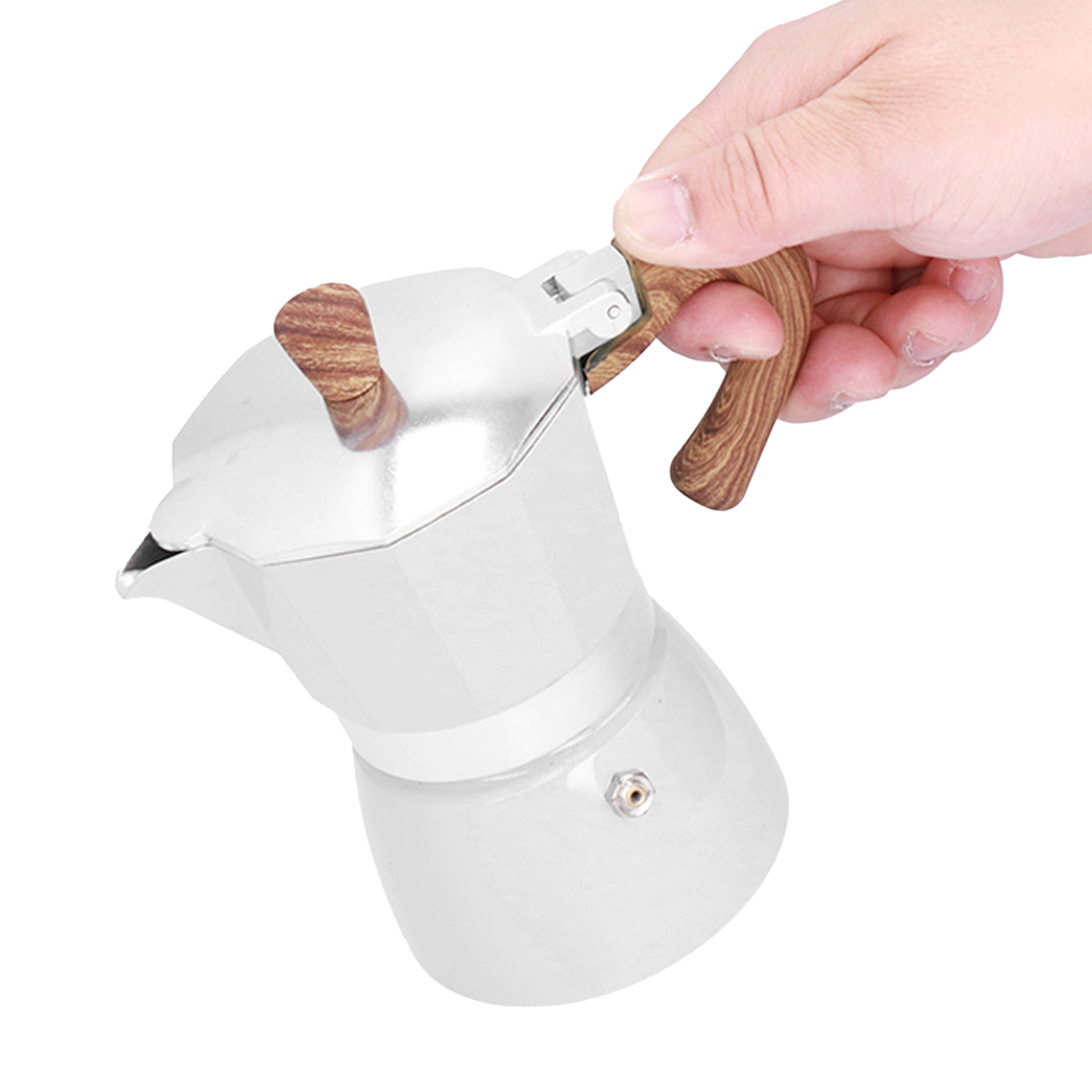 150ML Stovetop Espresso Maker, Espresso Cup Moka Pot Italian Coffee Maker, Manual Cuban Coffee Percolator Machine[White]