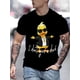 thumbnail image 1 of Elegante camiseta con estampado 3D de pato para hombre. Camiseta informal de algodón negro con el gráfico "¡Me importa un bledo!". Cuello redondo. Lavable a máquina. Perfecta para el verano. Camiseta, 1 of 5