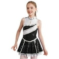 thumbnail image 2 of MSemis Girls Cheer Leader Uniform Dance Dress Shiny Sequin Sleeveless Dancewear Black 14, 2 of 6