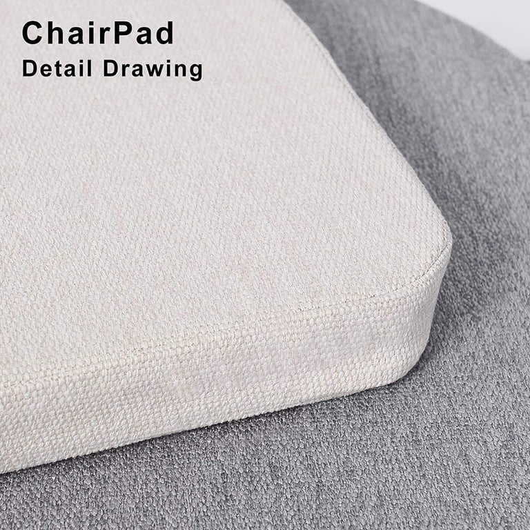 Eiury Kitchen Chair Cushions with Ties - High Density Sponge Seat Cushion  and Dining Room Chair Pad 17 X 16.5 Inches Non Slip Rubber Back Seat Cover