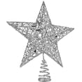 thumbnail image 5 of Ornativity Silver Star Tree Topper - Christmas Glitter Star Ornament Treetop Decoration, 5 of 6