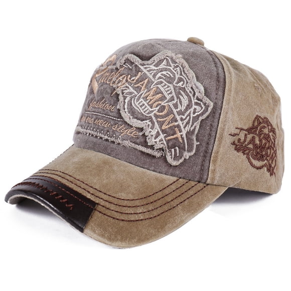 Baseball Cap Embroidered Polo Style Military Army Hat Washed Plain Baseball Cap, Retro Adjustable Dad Hats Gift for Men/Women,Unstructured/Cotton（Khaki)