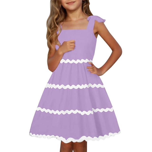 Robes d'Été pour Filles Smockées Sans Manches