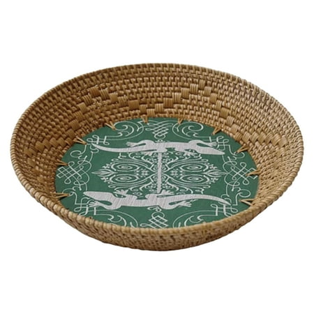 

SSBSM Stackable Fruit Tray Anti-deformed Rattan Parties Table Snack Serving Tray for Home