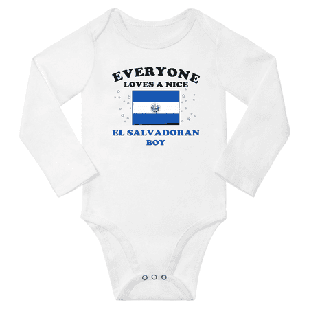 

Everyone Loves a Nice El Salvadoran Boy Baby Long Slevve Romper (White 6-12 Months)