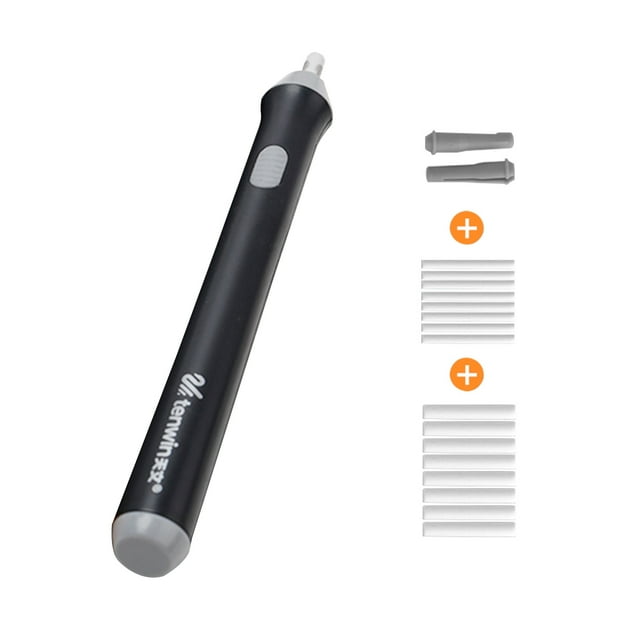 Kit de borrador eléctrico Borrador de lápiz con 22 recargas de borrador Borrador con pilas Suministr Irfora Negro