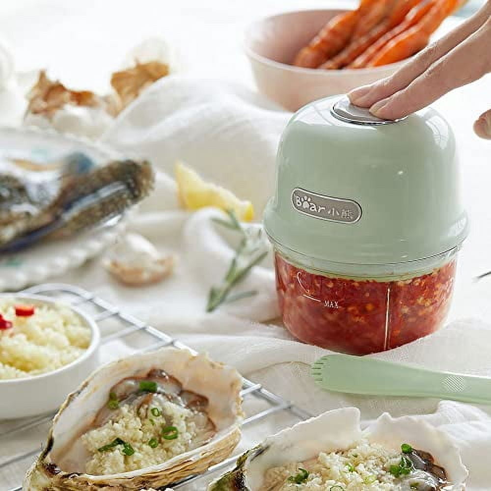 Bear 150ml Electric Garlic Chopper, Mini Food Processor, Onion Shredder, Salad Blender, Rechargeable, Portable, Easy Clean, Health BPA Free, Cordless and Time Saver