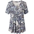 thumbnail image 5 of Pompotops Haut/chemise à Manches Courtes Col en V Imprimé Mode Grande Taille pour Femmes Été Liquidation, 5 of 5