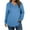 Light Blue Sweatshirt, variant on Htigea Women's Long Sleeve Sweatshirts Casual V Neck Hooded Tops Drawstring Hoodies Thin Fleece Everyday Sweatshirt Light Blue S