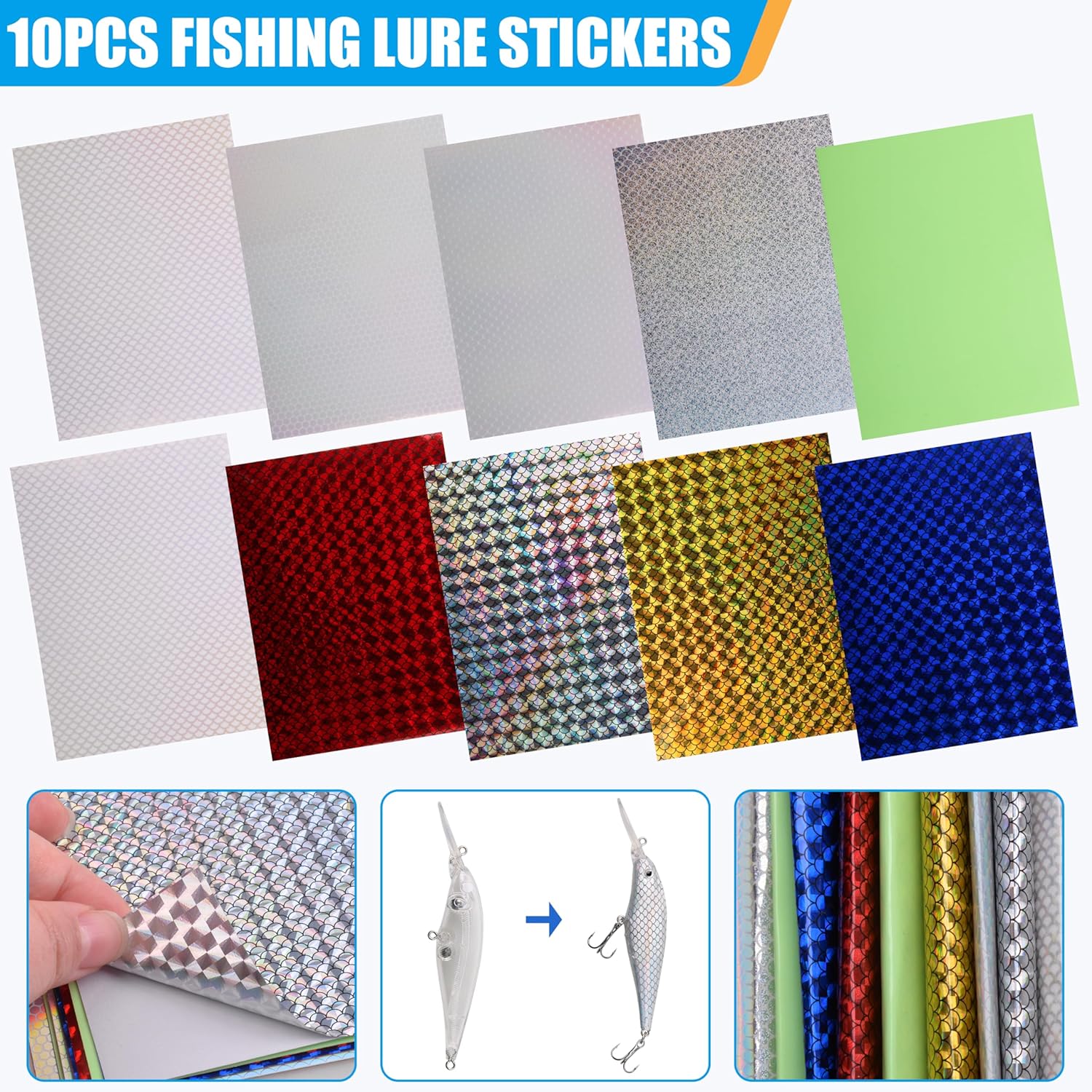Unpainted Fishing Lures Making Kit, 286pcs DIY Blank Crankbaits Minnow Hard Bait Set with Treble Hooks,Split Rings,3D Eyes,Fishing Lure Stickers Pliers DIY Fishing Tackle