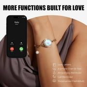 TOTWOO Touch Bracelets for Couples, Vibration & Light up for Love Couples(Silver+Silver) Long Distance Relationship Gifts for Girlfriend