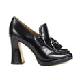 thumbnail image 2 of Sam Edelman Jed Black High Heeled Slip On Squared Toe Block Heeled Loafers (BLACK, 9.5), 2 of 5