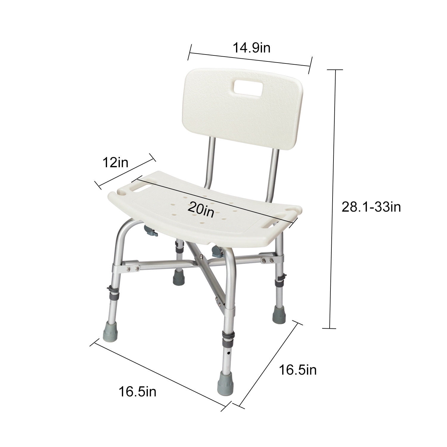 Adjustable Bath Chair Medical Shower Seat Back Stool Bathtub Bench