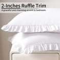 thumbnail image 4 of Kelnaro Ruffled Pillow Cases King 20"x36", 2 Pack Microfiber, Elegant Ruffle Pillow Shams for Bedroom Decor, White, 4 of 5