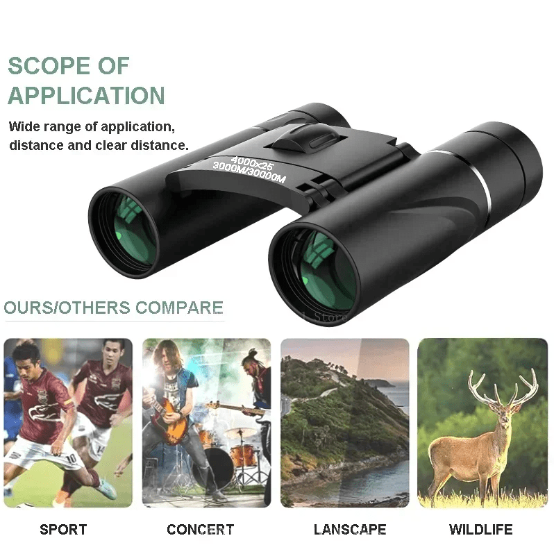 4000x25 Zoom BAK4 HD Telescope Professional Powerful Binoculars Long Range Portable Monocular Optics For Camping Outdoor