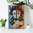 thumbnail image 4 of Tanjiro Kamado Demon Slayer Canvas Picture Paintings Prints Wall Hang Diamond Picture Tapestry Art Decorative Home Game, 4 of 8