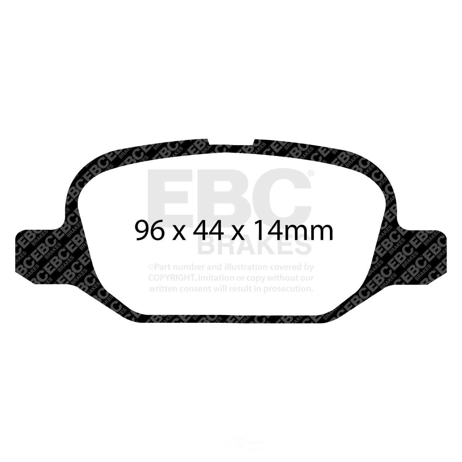 EBC Brakes Yellowstuff 4000 Series Street and Track Brake Pad Set Fits select: 2012-2019 FIAT 500