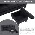 thumbnail image 6 of Bonzy Home 70 Inch L-Shaped Modular Sectional Sofa, 3-Seat Reversible Corduroy Couch with Storage & Movable Ottoman, Modern Convertible Living Room Sofa, Breathable Black Fabric, 6 of 9