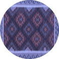 thumbnail image 1 of Ahgly Company Indoor Round Oriental Blue Traditional Area Rugs, 7' Round, 1 of 4