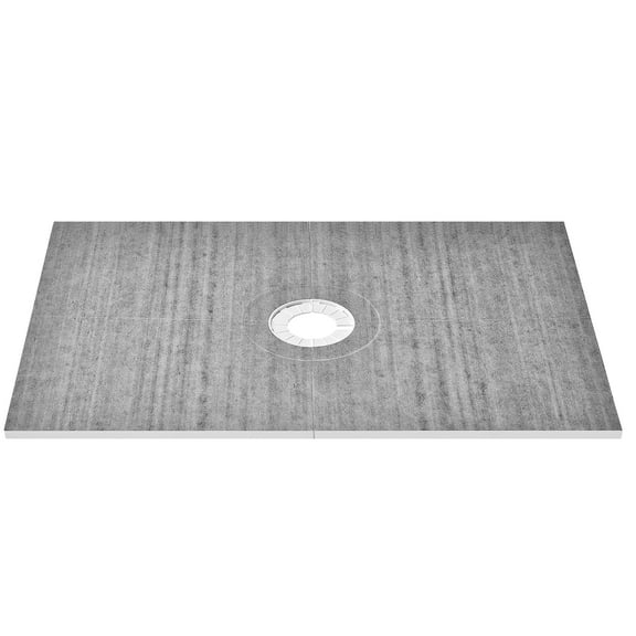 KFFKFF Waterproofing Shower Curb Tray Kit 48"x72" w/ Central Drain Thickened