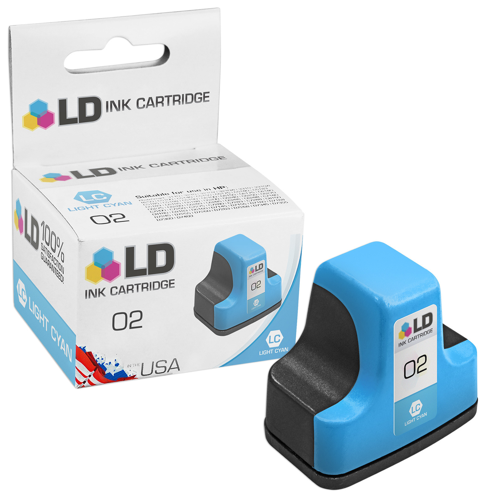 LD Remanufactured Replacement Ink Cartridge for Hewlett Packard C8774WN (HP 02) Light Cyan - image 2 of 2