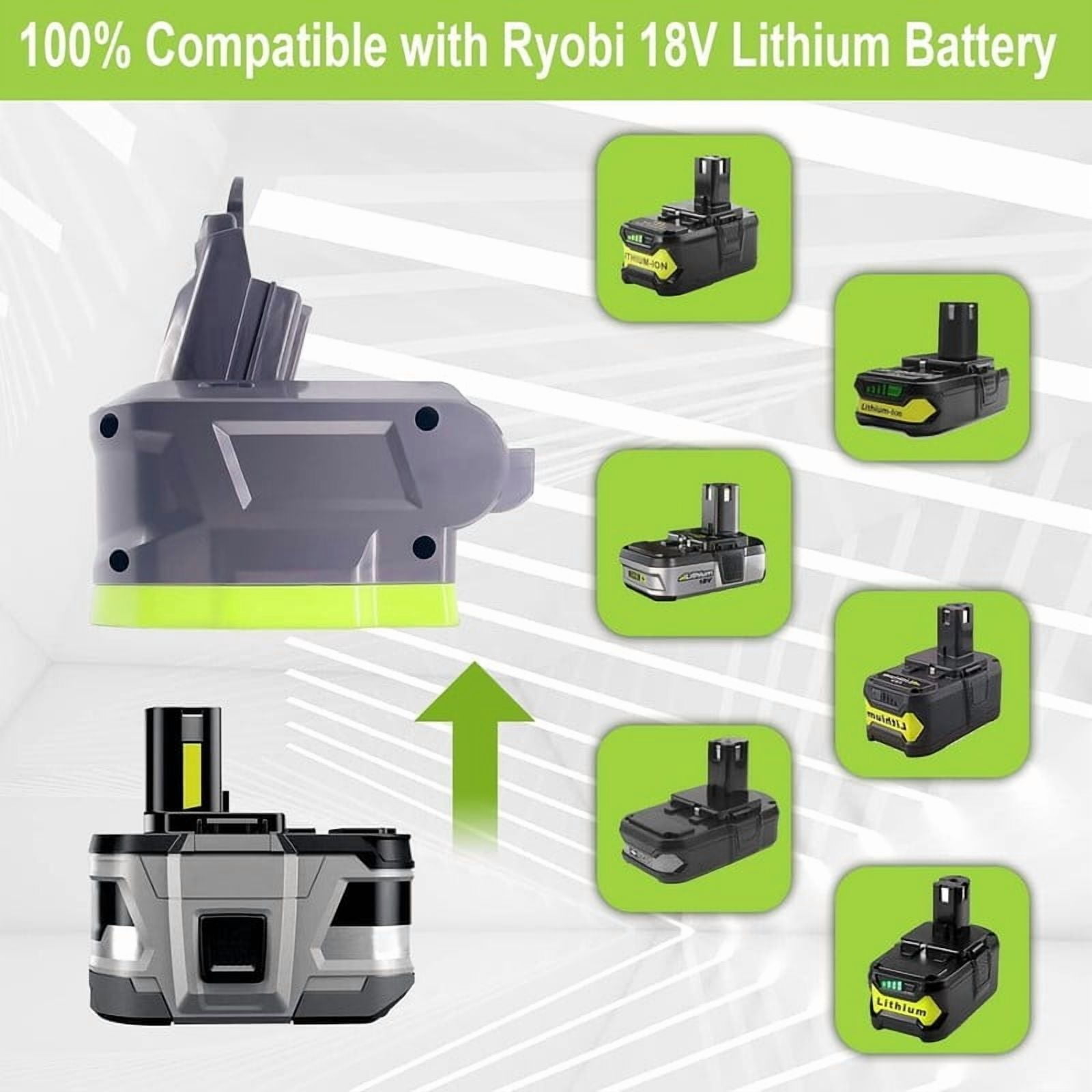 3-in-1 V6/V7/V8 Adapter for Ryobi 18V ONE+ Battery Convert to for Dyson V6/V7/V8