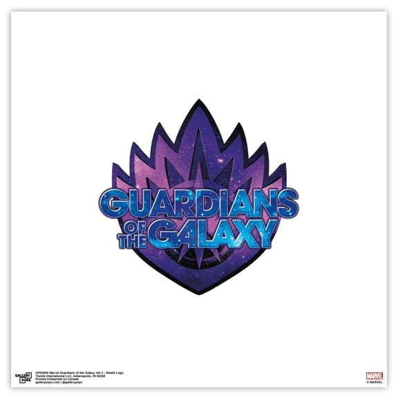 Gallery Pops Marvel Guardians of the Galaxy Vol 3 - Shield Logo Wall Art, Unframed Version, 12" x 12"