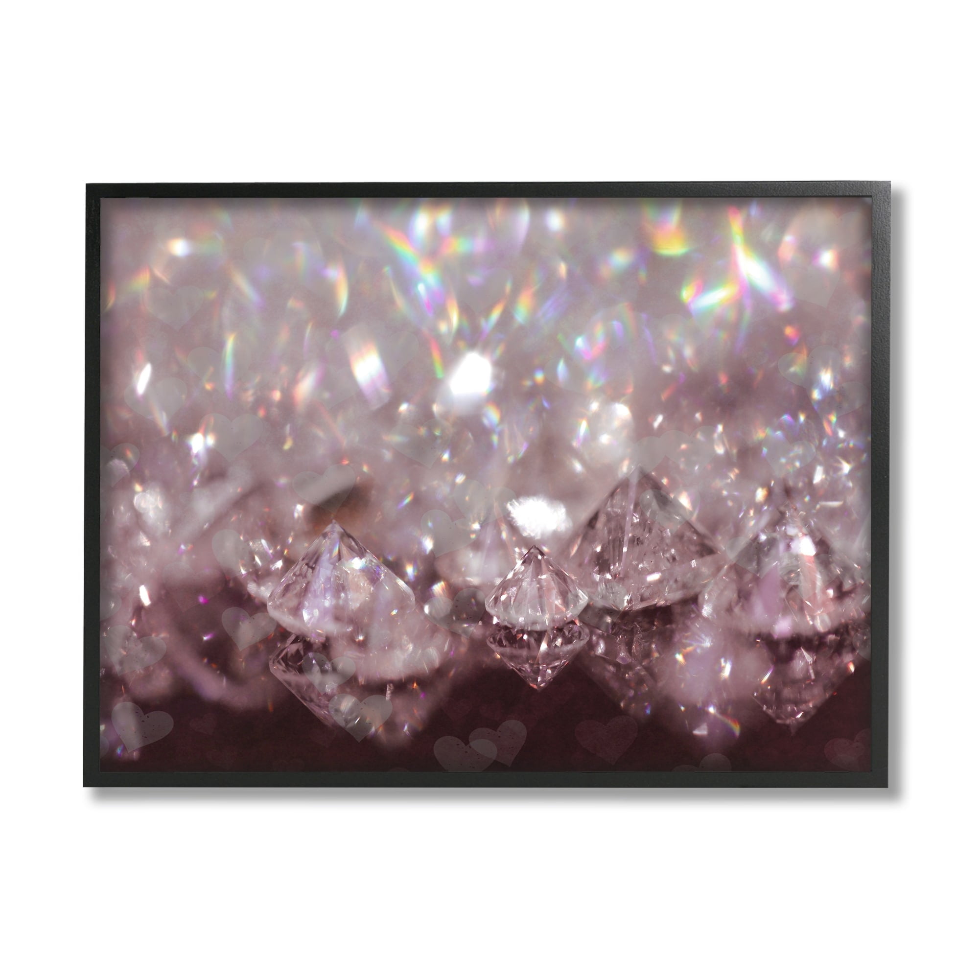 Stupell Industries Dazzling Bling Gems Luxury Fashion Glam Jewels Photograph Black Framed Art Print Wall Art, Design by Daphne Polselli