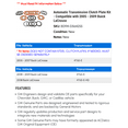 thumbnail image 2 of Automatic Transmission Clutch Plate Kit - Compatible with 2005 - 2009 Buick LaCrosse 2006 2007 2008, 2 of 2