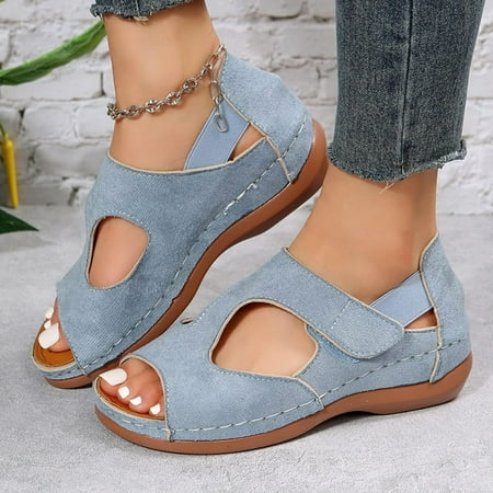 

CANIAN Sandals for Women Dressy Summer Womens Closed Toe Sandals Wedge Casual Ankle Strap Platform Sandals Leopard 43-39