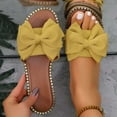 thumbnail image 2 of LOVZFMLL Women's Flat Sandals Summer Casual Bow Knot Round Toe Slippers for Beach Walking Slides Outdoor Open Toe Slip On Yellow 9.5, 2 of 5