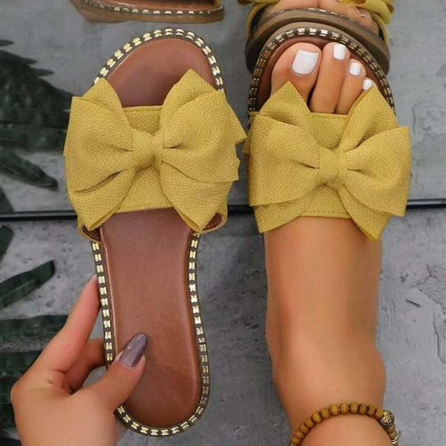 Apmemiss Clearance Women's Fashionable Casual Versatile Rhinestone Outer Wear Solid Color Spring and Summer Lightweight Cloth Sandals Prime Day Deals Today 2025
