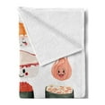 thumbnail image 2 of Wasabi Soft Flannel Fleece Throw Blanket, Funny Cartoon Sushi Characters with Various Facial Expression on Plain Backdrop, Cozy Plush for Indoor and Outdoor Use, 50" x 70", Multicolor, by Ambesonne, 2 of 5