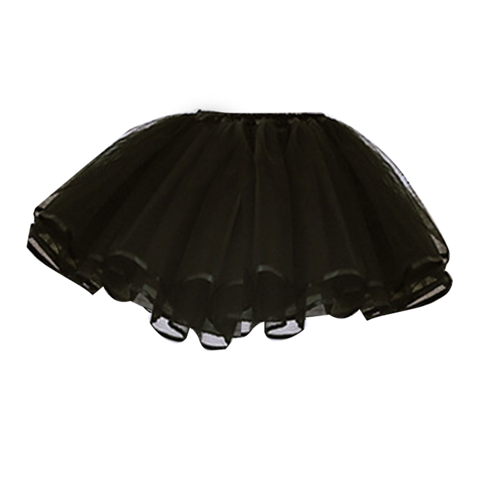 Black Women Hoopless Petticoat Retro Underskirt Tutu Skirt