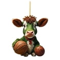 thumbnail image 2 of Riforla 2D Acrylic Cartoon Fun Sports Cow Christmas Tree Ornament Acrylic Christmas Cartoon Cute Cow Ornament Double Print White Elephant Gift Ornament Hangs Home Decor B, 2 of 4