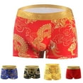thumbnail image 7 of Men Boxer Briefs Underwear Dragon pattern Loose Fit Comfortable Breathable, 7 of 7