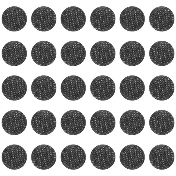 Uxcell 30pcs 16L Fabric Cloth Covered Button 10mm 3/8" Plastic Shank Round Sewing DIY Buttons Craft Replacement Button for Sewing Clothing Suits Coats Blouses Sweaters, Black