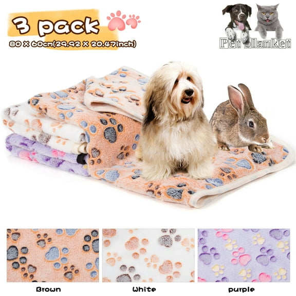 Luxmo 3 Pack Puppy Blanket for Pet Cushion Small Dog Cat Bed Soft Warm Sleep Mat