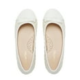 thumbnail image 2 of Dream Pairs Girls Dress Shoes Cute Bow Flower Girl Slip-on Ballet Flats (Little Kid/Big Kid) SDFL224K BEIGE/WHITE Size 12, 2 of 5