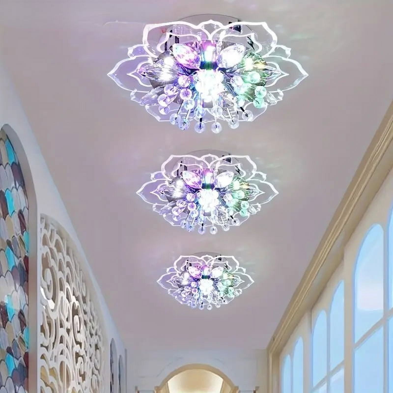 LED Ceiling Light Aisle Corridor Crystal Chandelier  Porch Pendant Lamp for Living Room Bedroom Indoor Lighting Decor
