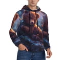 thumbnail image 2 of Goofa Lazy Stone Bear for Men's Hooded Sweatshirt - Lightweight Pullover Hoodie with Kangaroo Pocket, Perfect for Everyday Wear-Large, 2 of 7
