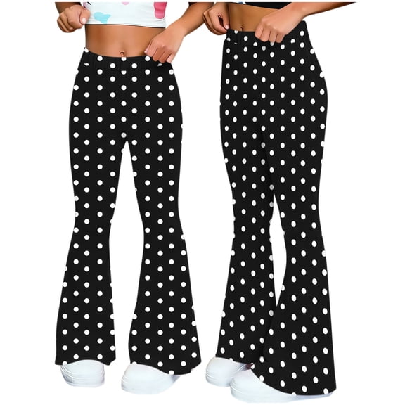 Mifsaly Women High Waisted Flare Yoga Pants Polka Dot Print Stretchy Bootcut Pant Casual Slim Fit Athletic Workout Leggings 2026 XL