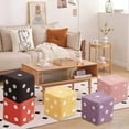 thumbnail image 7 of CaiYueKe Plush Cube Stool Ottoman Footrest Pouf Bench Seat with Removable Washable Cover for Living Room Bedroom Entryway Dorm Home Decor Accent Furniture, 7 of 7