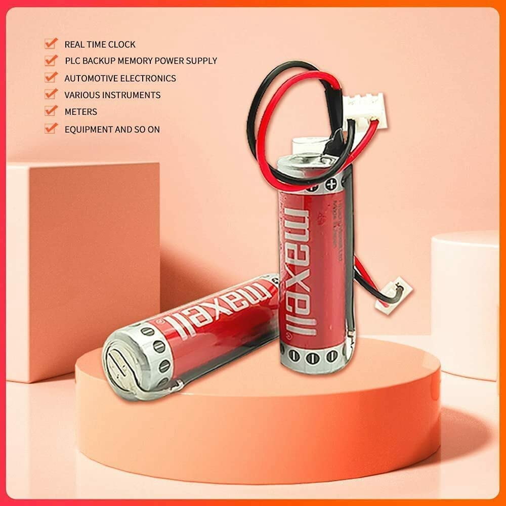 (10-Pack) 3.6V ER6C AA PLC Battery 1800mAh for MAXELL FX F2-40BL PLC with White Plug Non-Rechargeable Lithium Battery