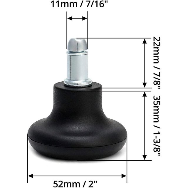 Silla de oficina Ruedas de campana Ruedas giratorias de repuesto Silla a ruedas fijas, taburete de perfil alto de 2 pulgadas Deslizamientos de campana con almohadillas de fieltro autoadhesivas separadas ShuxiuWang 8390605234354